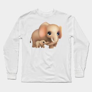 Cute Elephant Long Sleeve T-Shirt